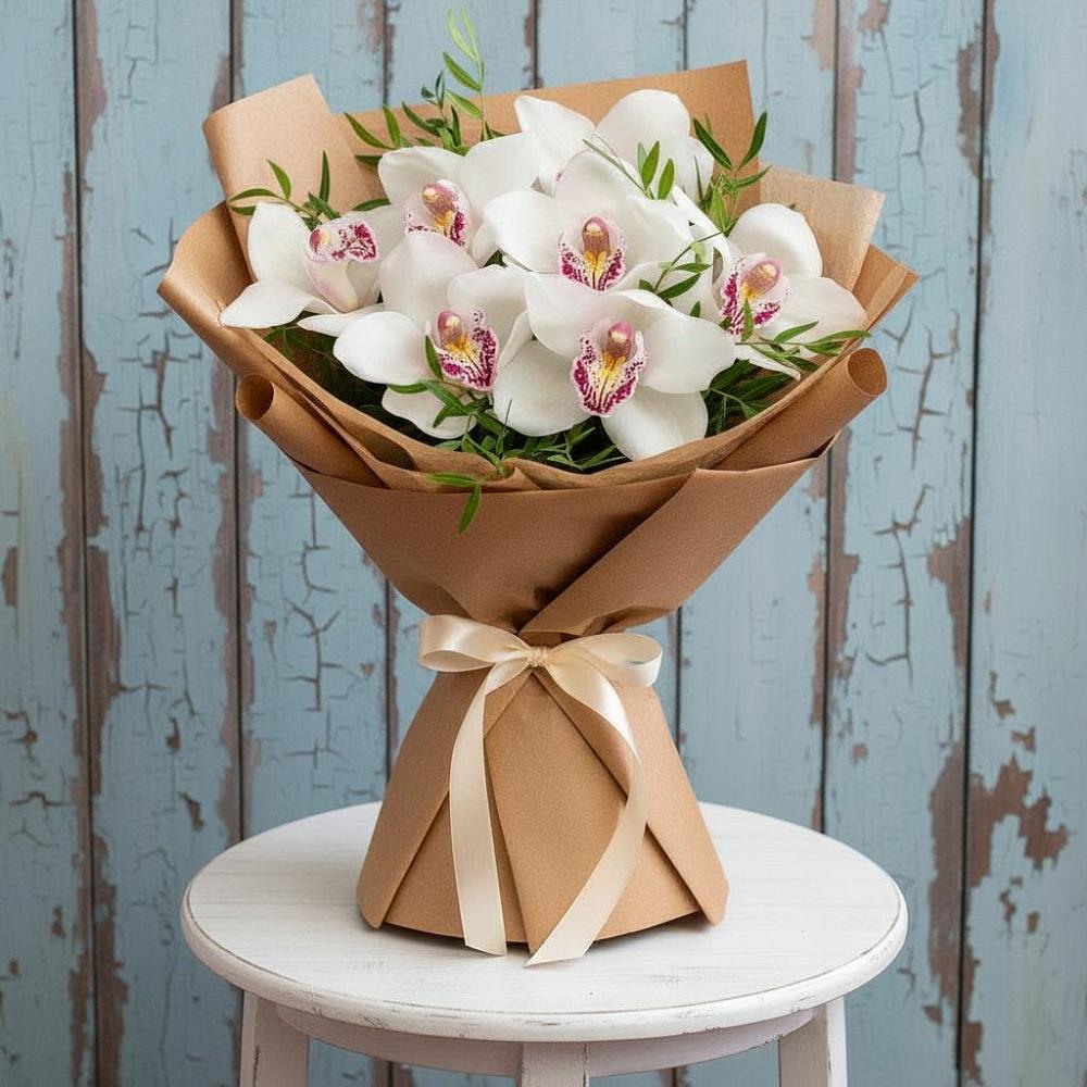Букет цветов из: Орхидеи и Розы в Журавской
