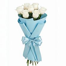 Букет 7 белых роз Проуд в Журавской