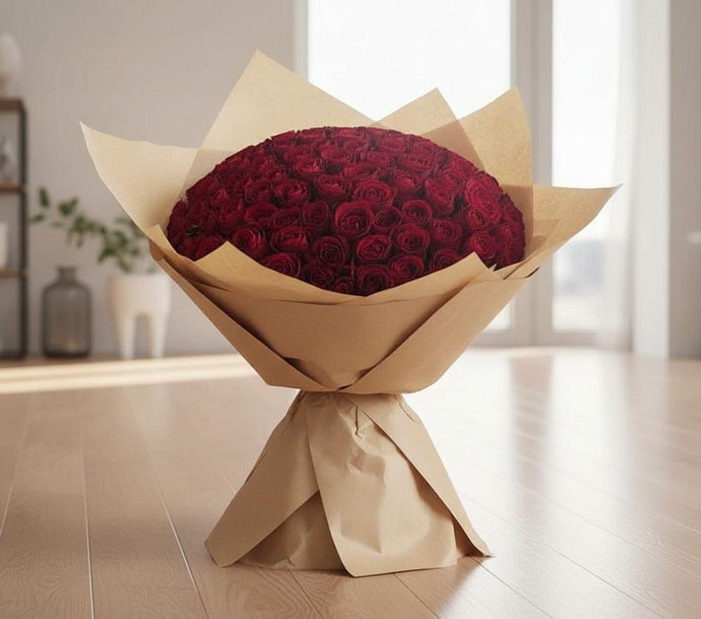 Букет 101 Красная роза в Журавской