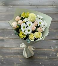 Букет цветов из:  Альстромерии, Розы и Хризантемы в Журавской