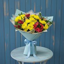 Букет цветов из:  Альстромерии и Хризантемы в Журавской